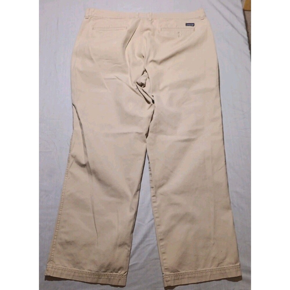 Patagonia Organic Cotton Pants Mens 40x31 Tan Khaki Baggy 10" Wide Leg - Picture 2 of 6